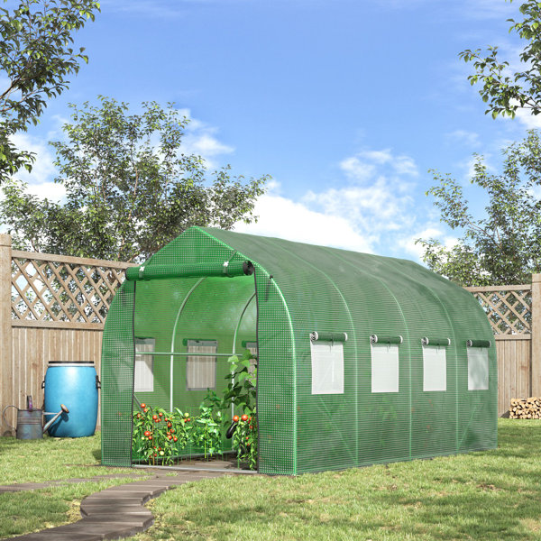 Garten Living Foliengewächshaus begehbares Polytunnel 4x2 m Gewächshaus